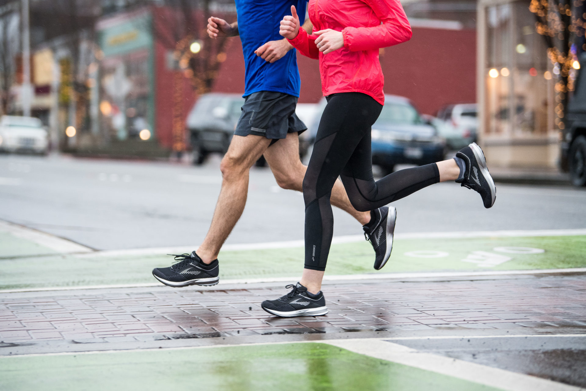 couple running in cold