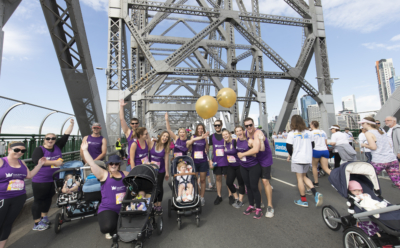 members of Team Cure Brain Cancer participating in Bridge to Brisbane