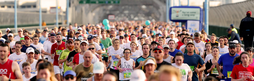 10km bridge to Brisbane runners crossing the Story Bridge