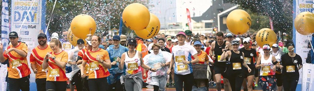 V.I.P. charity runners at the Bridge to Brisbane start line
